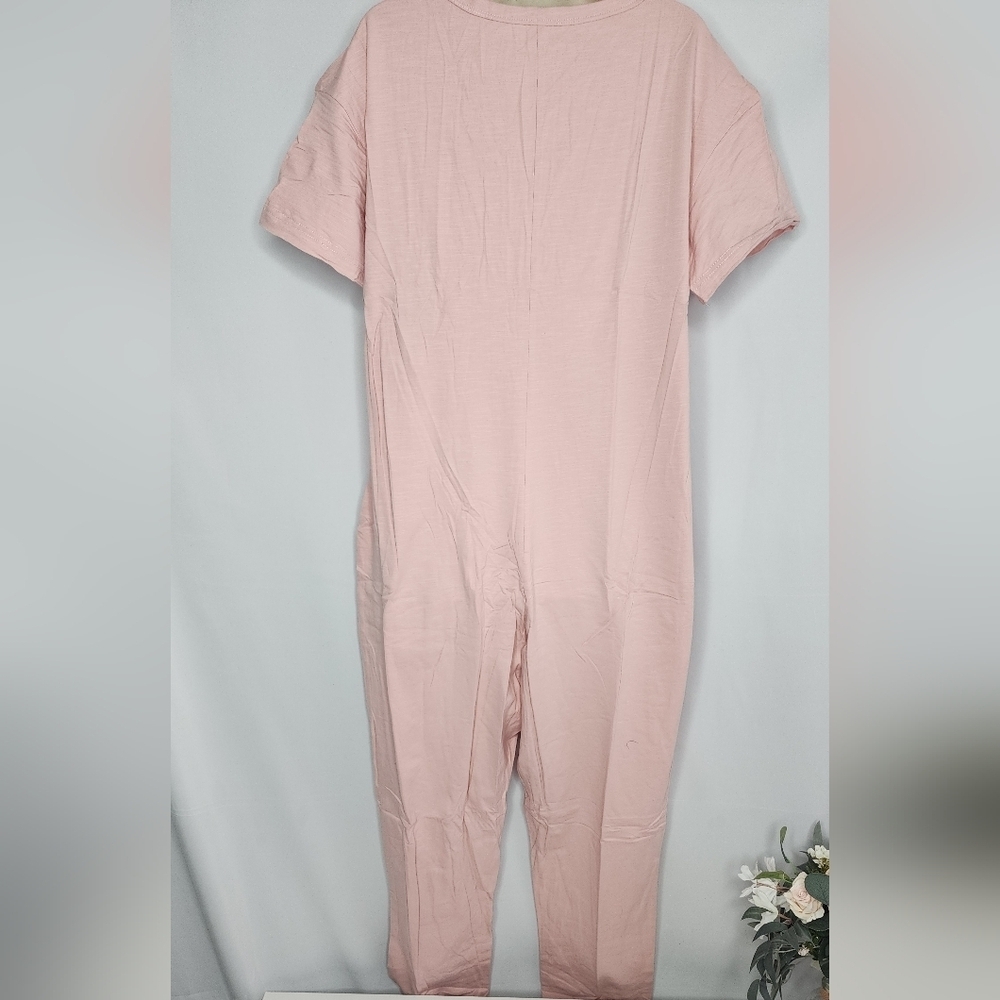 ‼️NEW IN‼️Dusty Pink Button-Down Jumpsuit Size L - Picture 3 of 5